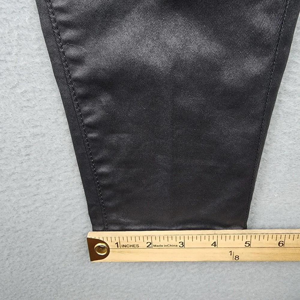 Lauren Ralph Lauren Premier Skinny Ankle Jeans Womens 6 Black Coated Stretch